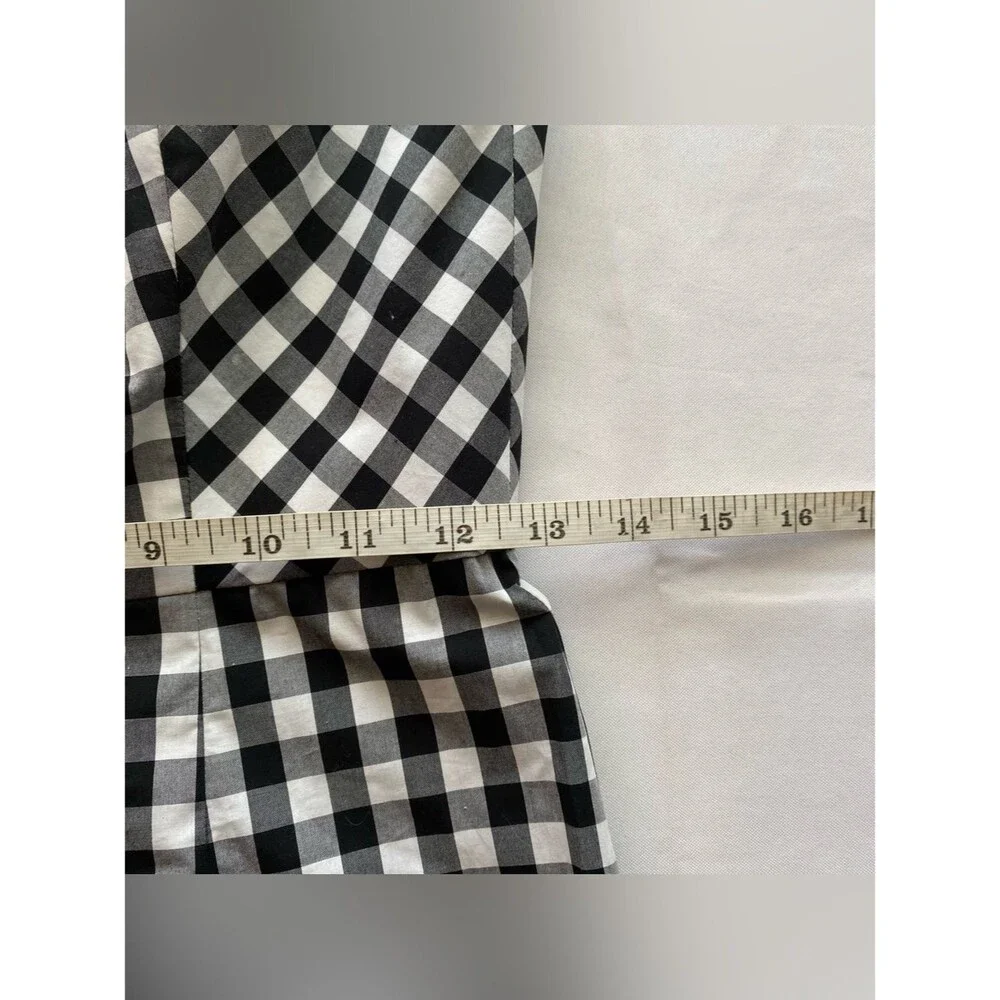 J. Crew Black/ White Gingham Tiered Poplin Coastal Maxi Farmhouse Dress Size 00